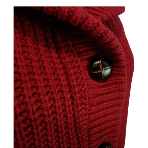 EUC Vintage Sweetree Deep Red Leather Button Up Cardigan - Picture 3 of 8